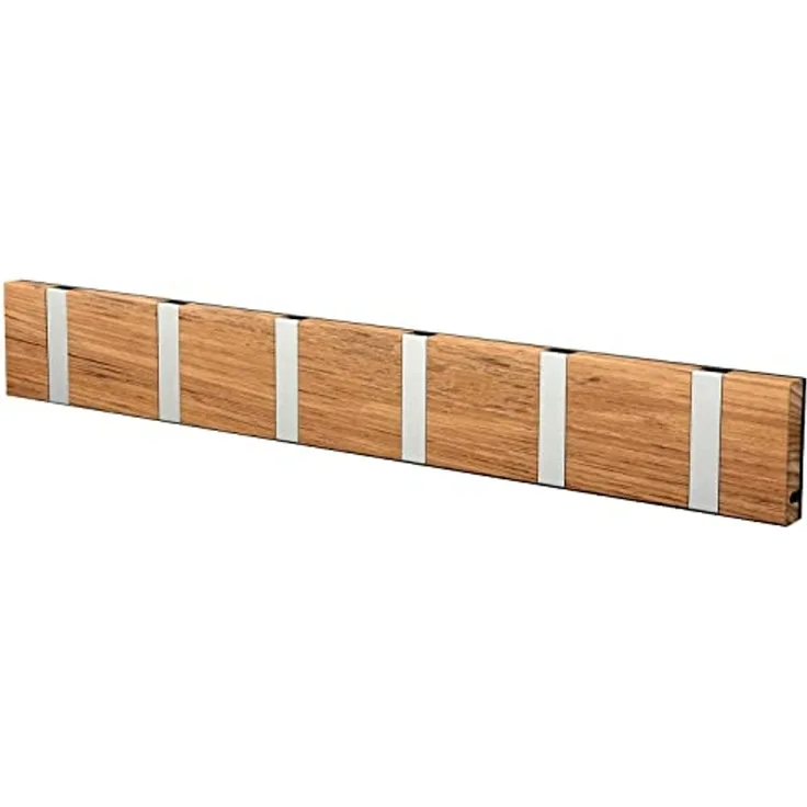 LoCa Garderobe Knax 6 Teak (geölt) Haken klappbar Alu