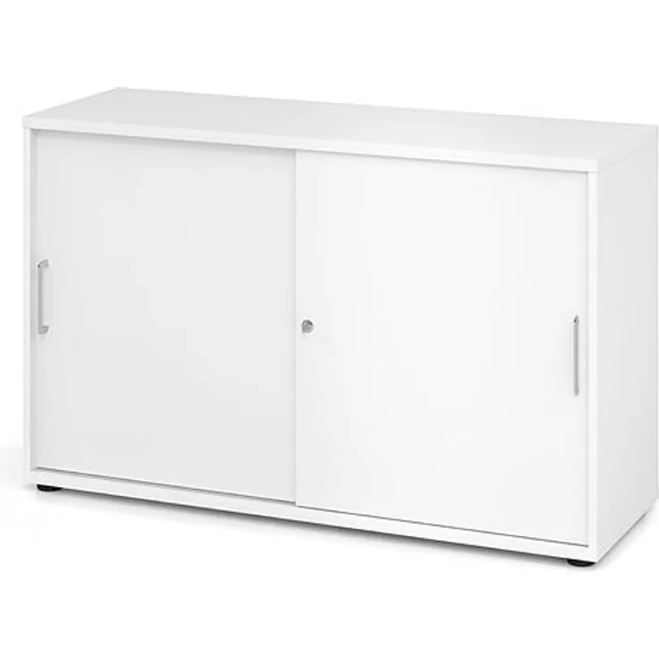 Schiebetürschrank 2 Ordnerhöhen, 120cm CE Weiß
