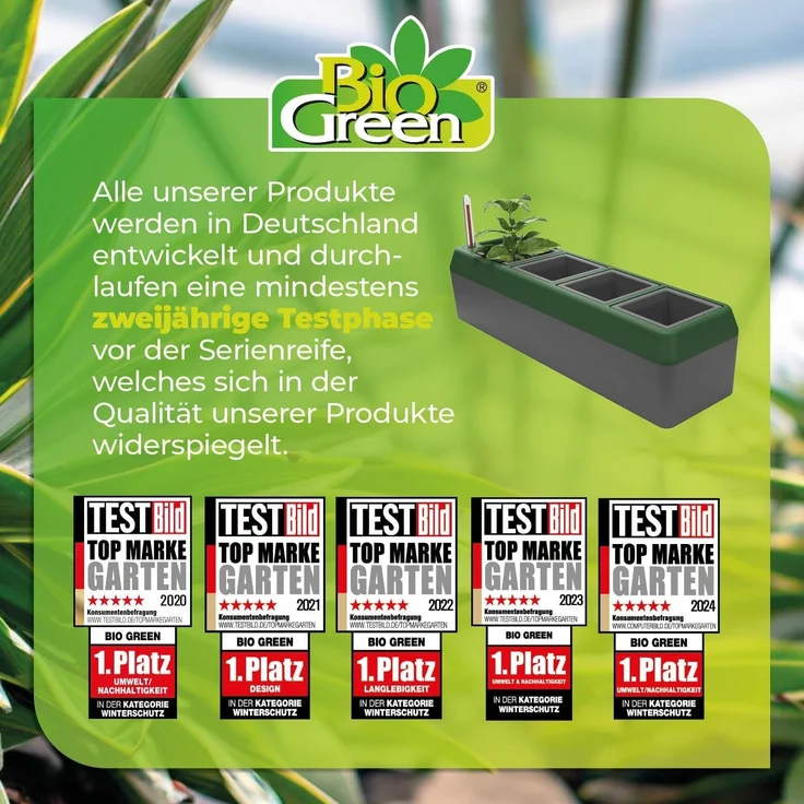BioGreen Fensterbank-Kräuterbeet Provence Kunststoff 42 x 12 x 11 cm grau-grün – Bild 6