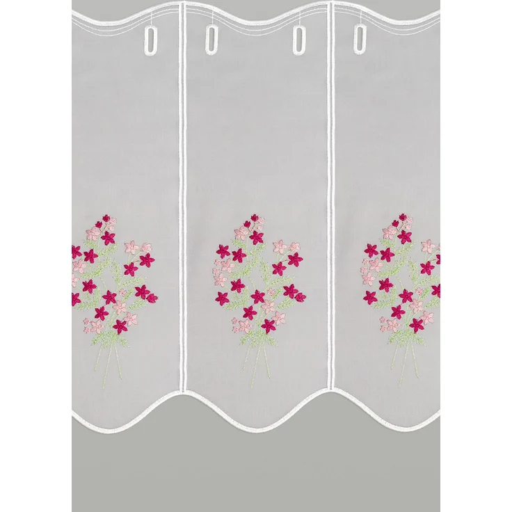 Lysel Scheibengardine Blümlein (Bx H) 48cm * 45cm rosa/rosa – Bild 5
