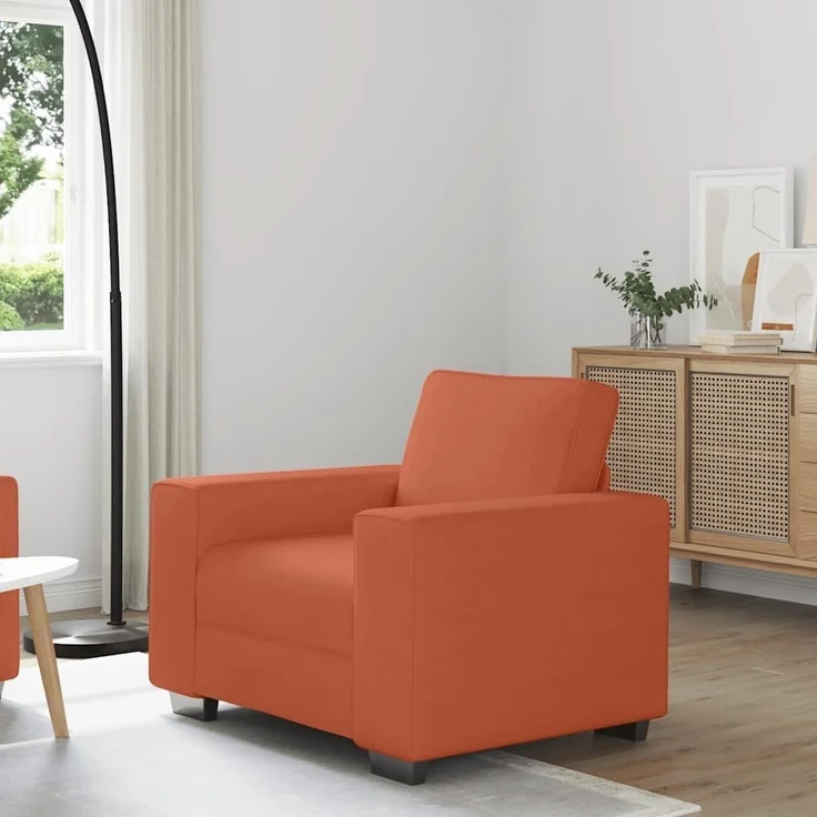 vidaXL Sessel Rot Orange 100x77x82 cm Cordstoff 4105192 – Bild 2