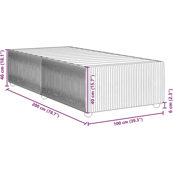 vidaXL Bettgestell ohne Matratze Hellgrau 100x200 cm Samt 3284988 – Bild 9