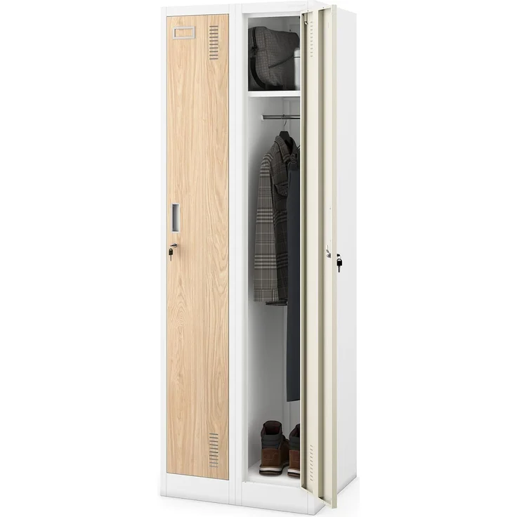 Jan Nowak Umkleideschrank Metall, 2 Abteile, abschließbar, 180 x 60 x 50 cm