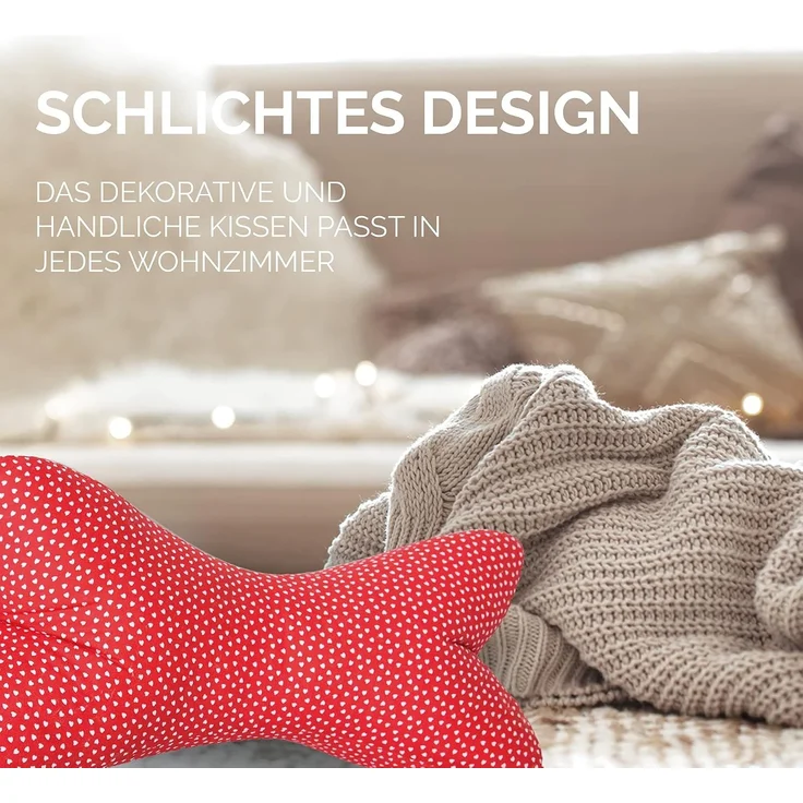 Original Dr. Berger Leseknochen 40 x 18 cm Miniherz Rot – Bild 2