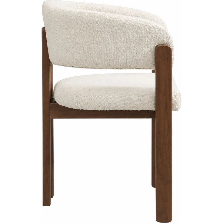 Esszimmerstuhl 6er-Set mit Armlehnen, Bouclé-Bezug und Massivholzrahmen in Walnussfarbe,80x60x51 cm – Bild 8