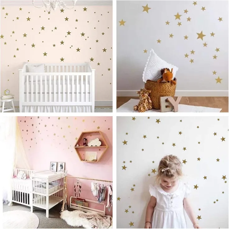 WandSticker4U 'Sterne' Wandtattoo 60x gold