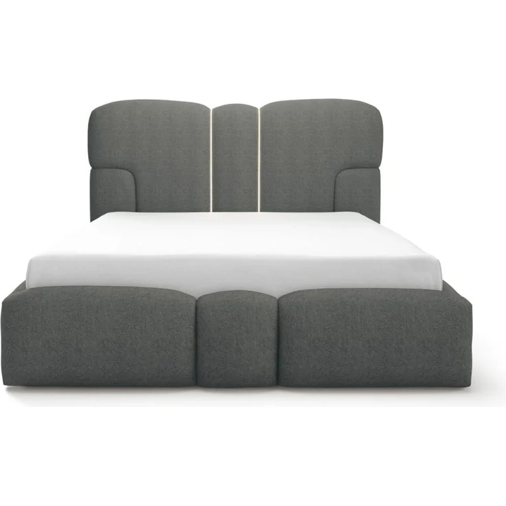 Polsterbett Schlafzimmerbett JORDAN 180x200cm Komplettset in Stoff Doha Dunkelgrau – Bild 5