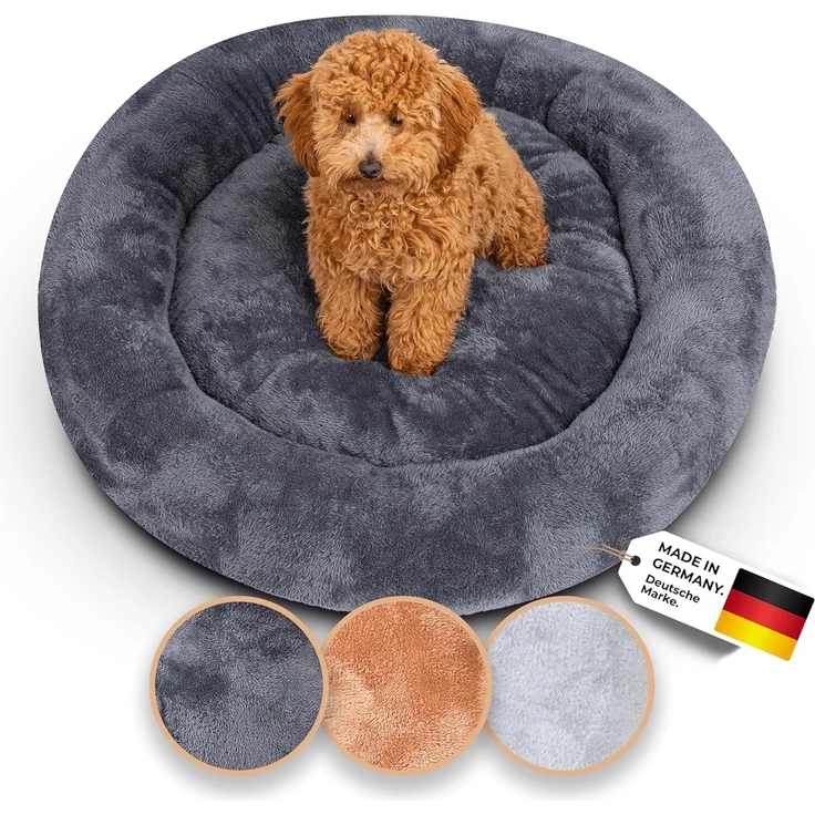 Belune Tierbett Deluxe - kuschelweiches Donutkissen - Made in Germany, vegane Materialien, verschiedene Größen und Farben, extra gemütlich, Made in Germany – Bild 1