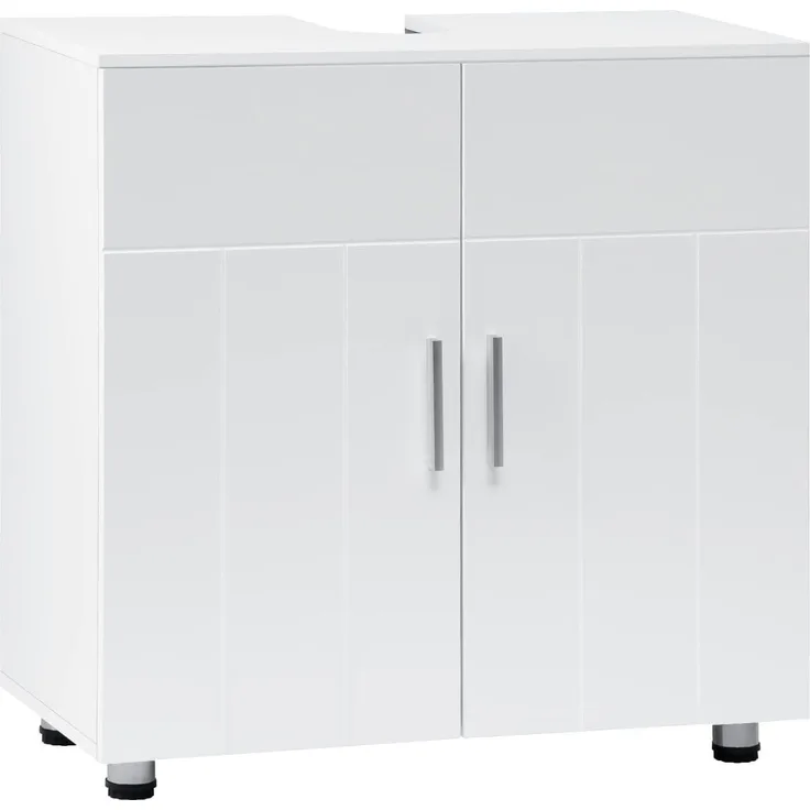 EUGAD Waschbeckenunterschrank (1-St) Landhausstil, MDF, 60x60x30 cm, Weiß