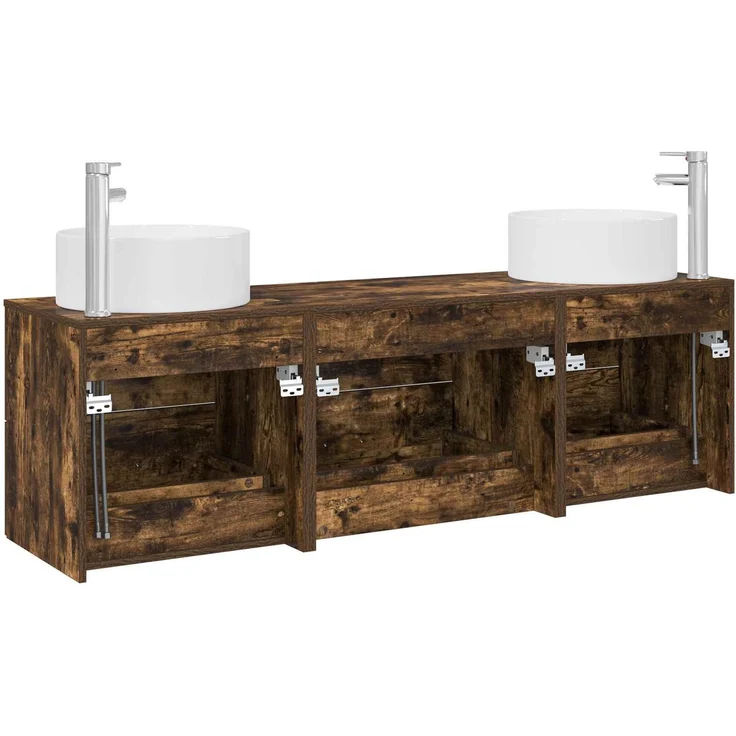 vidaXL Badezimmerschrank-Set 3 stk. Geräucherte Eiche 3405943 – Bild 7