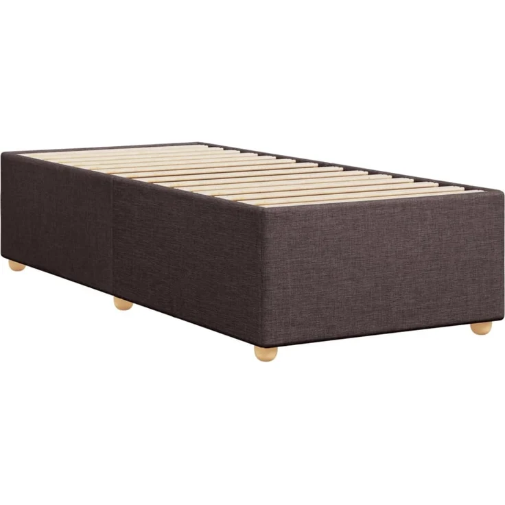 vidaXL Bettgestell ohne Matratze Dunkelbraun 100x200 cm Stoff 3284711 – Bild 6