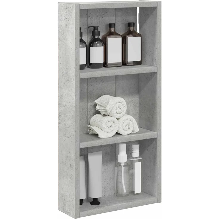 vidaXL Badezimmer-Wandschrank mit Regal Betongrau 30 x 10 x 60,5 cm 889322 – Bild 3
