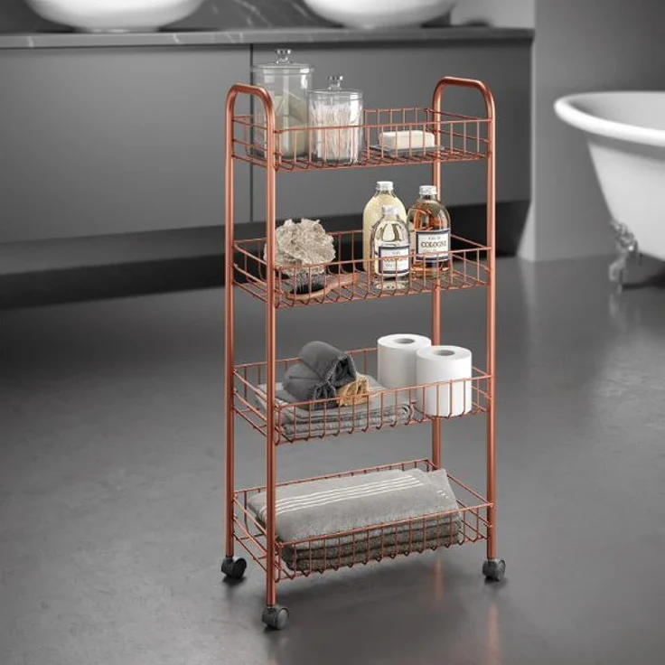 METALTEX 344404000 Ascona Allzweckwagen mit 4 Etagen Polytherm Copper / Rollregal, Höhe 86 cm – Bild 5
