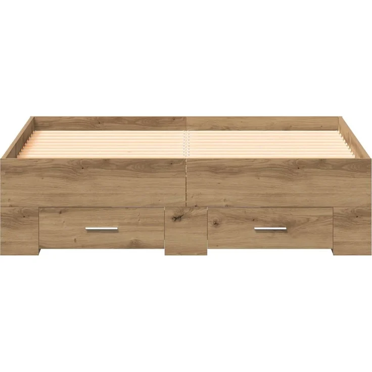 vidaXL Bettrahmen Artisan-Eiche 120 x 200 cm Holzwerkstoff 3333970 – Bild 5