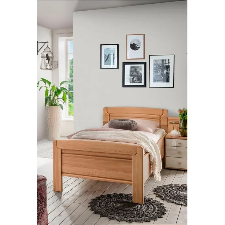WIEMANN Holzbett Kiruna, schöner Landhausstil, Made in Germany, 4-fache Liegenhöhenverstellung, in vielen Breiten erhältlich