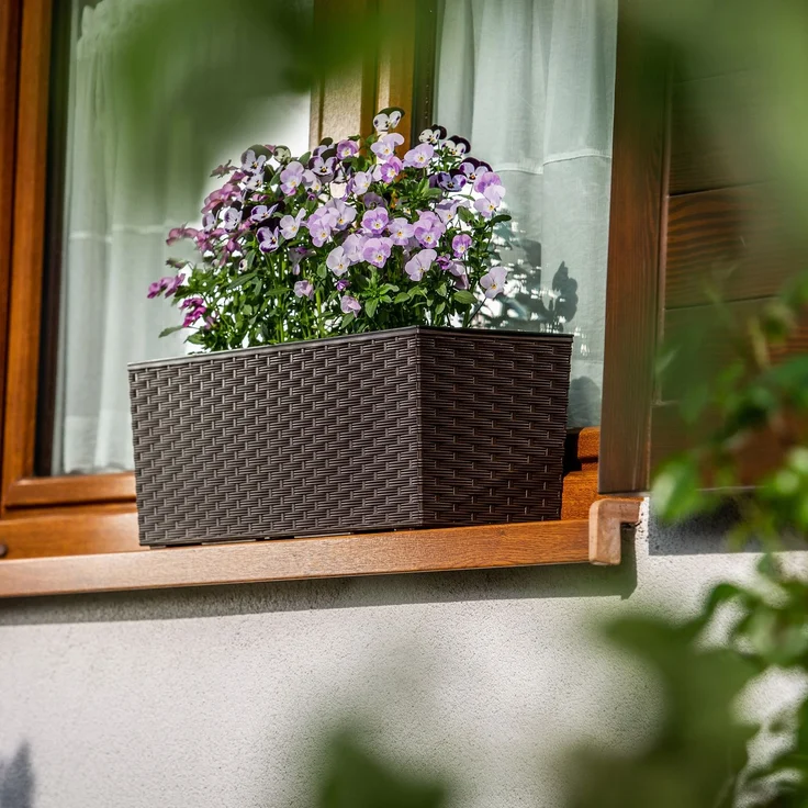 KADAX Blumentopf Balkonkasten + Einsatz 19x56cm mokka – Bild 5