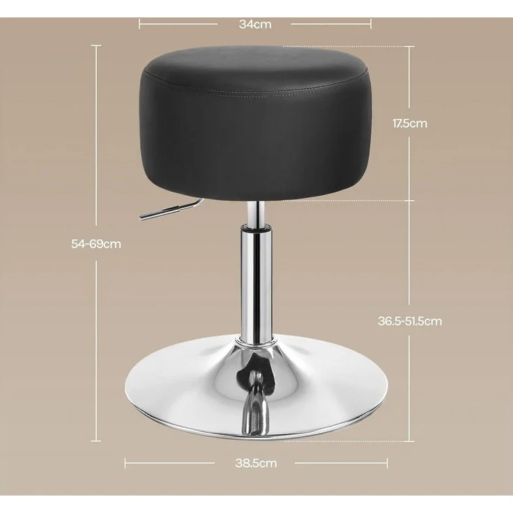 Woltu Drehhocker, Schminkhocker Kunstleder mit verchromtem Metallgestell – Bild 2