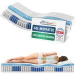 AM Qualitätsmatratzen - Gelschaum-Matratze 200x200 cm H2 - Taschenfederkernmatratze Gelschaum 200x200 - Matratze mit integrierter 6cm Gelschaum-Auflage - 24cm Höhe - Made in Germany