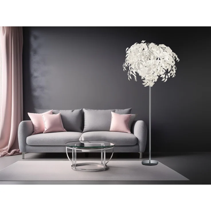 Reality Leuchten 'Leavy' Stehlampe, ohne Leuchtmittel inkl. Fußschalter, Metall / Kunststoff weiß, Höhe: 180 cm – Bild 7