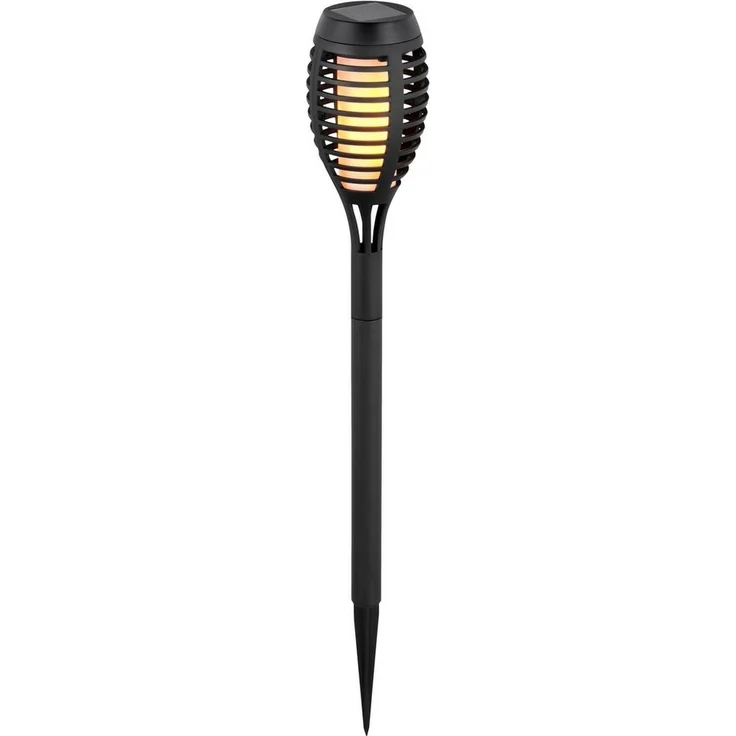 näve LED Solarleuchte Fanilo, Tageslichtsensor, LED fest integriert, Warmweiß, 5er Set Fackeln, Flammeneffekt, schwarz, LED warmweiß, H: 45cm, D: 6cm – Bild 3