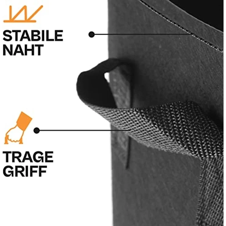 Praknu Pflanzkübel Kartoffelsack Pflanzsack 3er Set - 40L Groß - Mit Sichtfenster und (3er Set, 3 St) – Bild 4