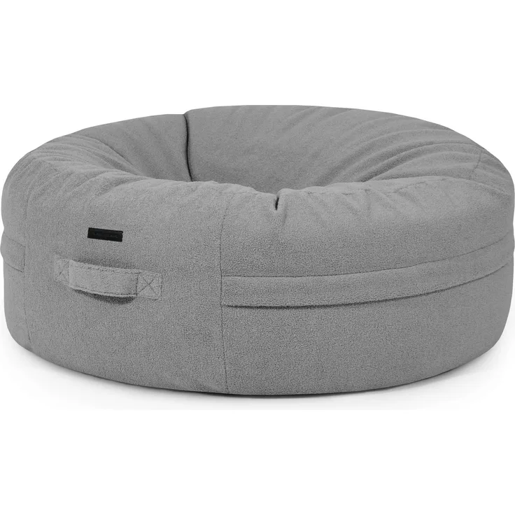 Sitzsack ‘Roll 135‘, Bezugstoff - Teddy, 100% Polyester, White Grey, 50x135x135 cm.