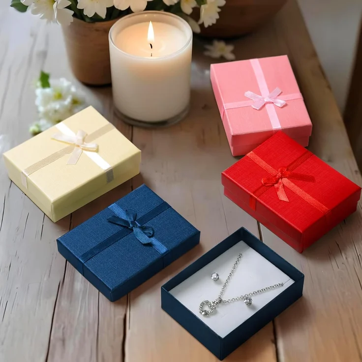 Kurtzy Geschenkbox Schmuck Geschenkbox Set 12 Stück 8,5 x 6,5 x 2,5 cm 6 Farben, Schmuck Geschenkbox 12 Stück 8,5 x 6,5 x 2,5 cm 6 Farben – Bild 6
