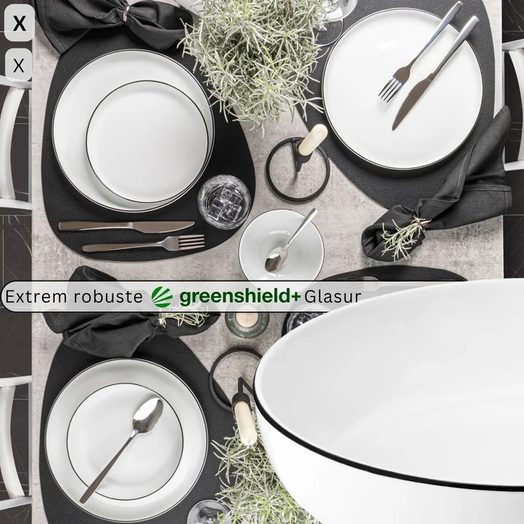 SÄNGER Porzellan Pastaschalen Marlo Black Rim 6-teilig für 6 Personen – Bild 3