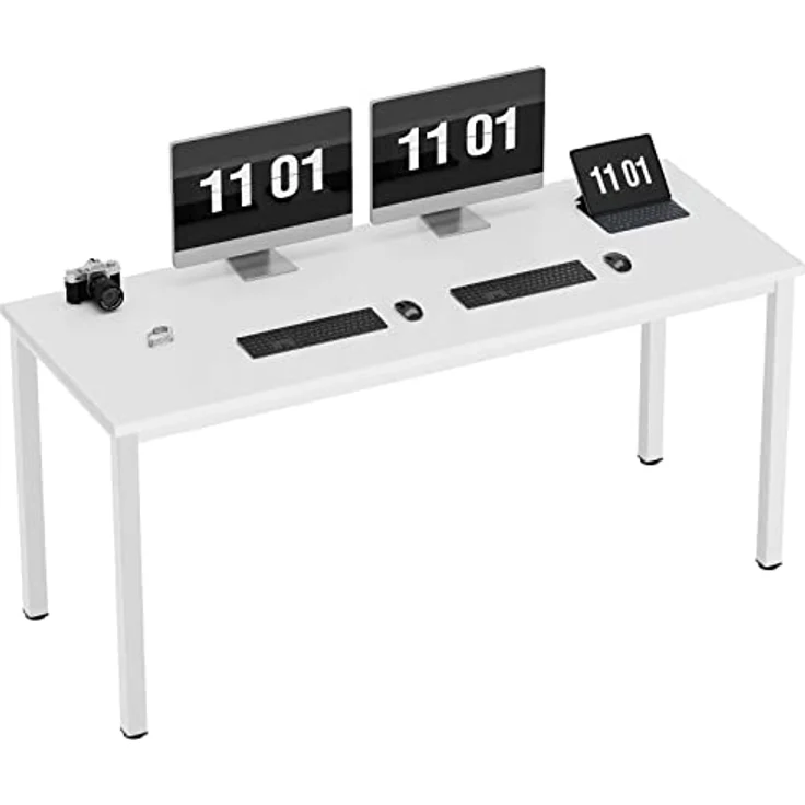 SogesHome Computertisch Schreibtisch 120 x 60 x 75 cm PC Schreibtisch Büro Schreibtisch Workstation für Home Office Verwenden Schreibtisch, Esstisch Konferenztisch,Weiss, AC3DW-120-SH – Bild 7