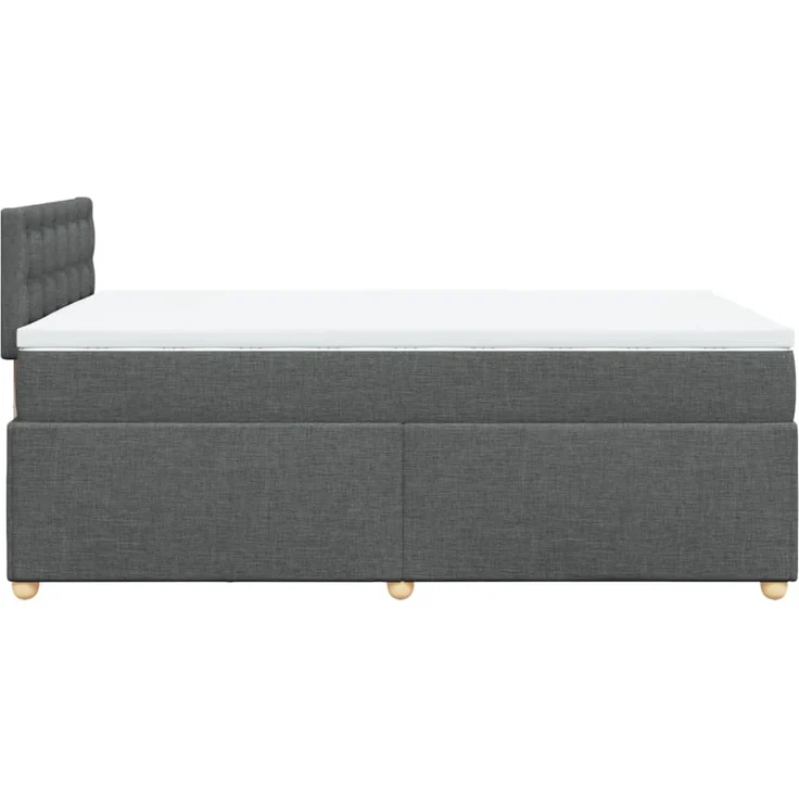 vidaXL Boxspringbett mit Matratze Dunkelgrau 120x200 cm Stoff 3288962 – Bild 7