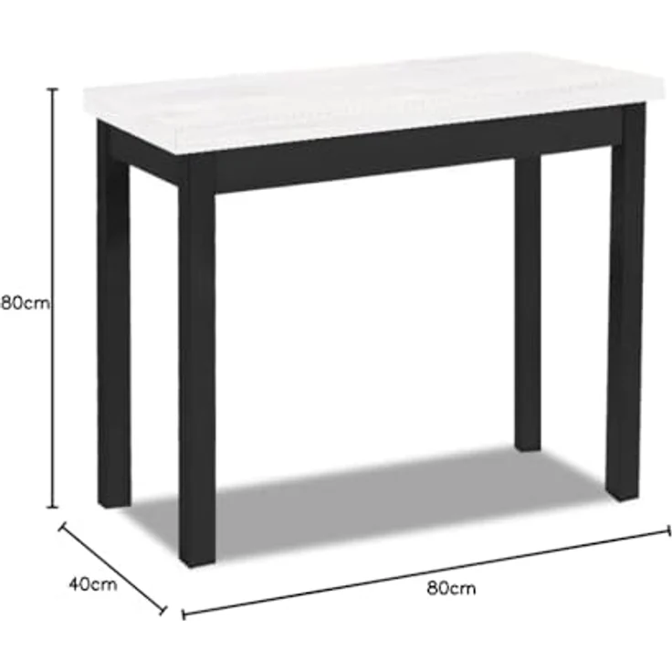 ASTIMESA Küchentisch im Buchstil ohne Schublade und Platte aus laminiertem Holz, Grün (Boreal), 80 x 40 cm a 80 x 80 cm – Bild 2
