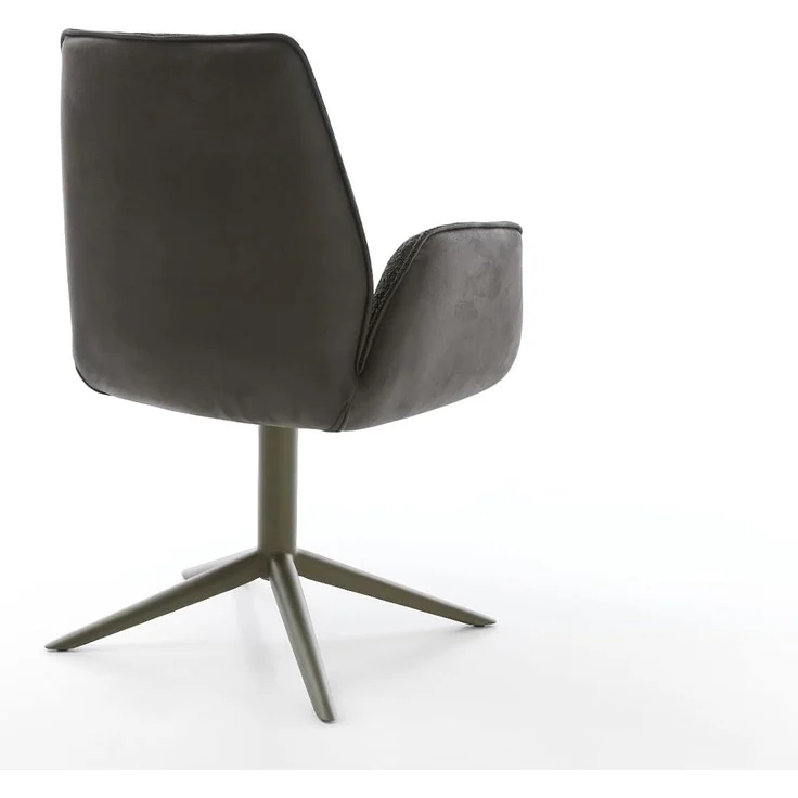 Drehstuhl Zoa-Flex Materialmix Schwarz Fußkreuz Effektfinish Titan 360° drehbar Wippfunktion Taschenfederkern – Bild 7