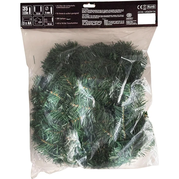 LED Tannengirlande Girlande Weihnachtsbeleuchtung 270cm Batterie – Bild 7