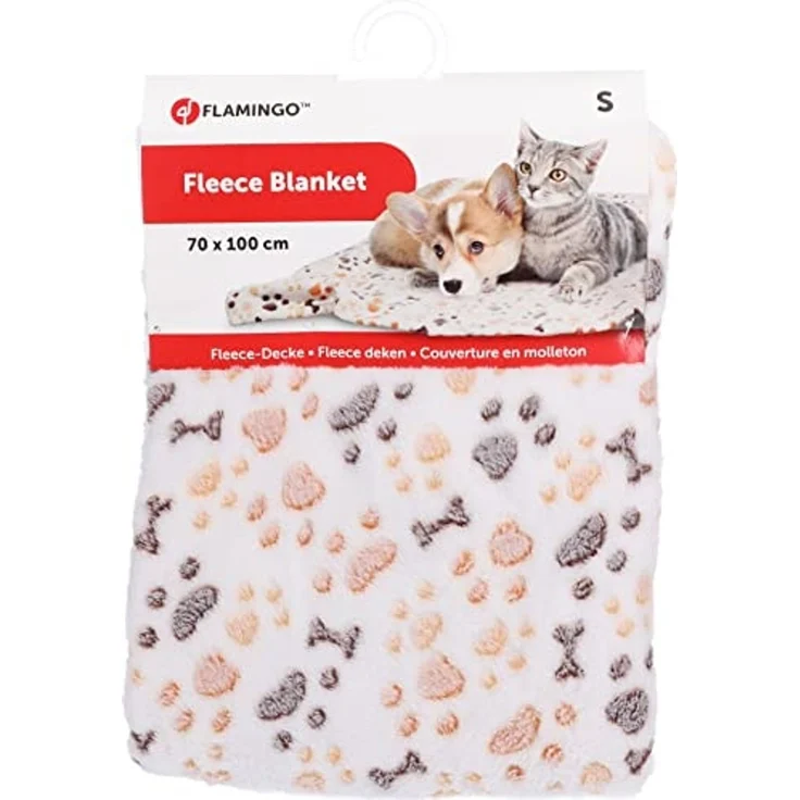 Flamingo Tierdecke Decke Kiki rechteckig weiß/schwarz/braun/hellbraun – Bild 5