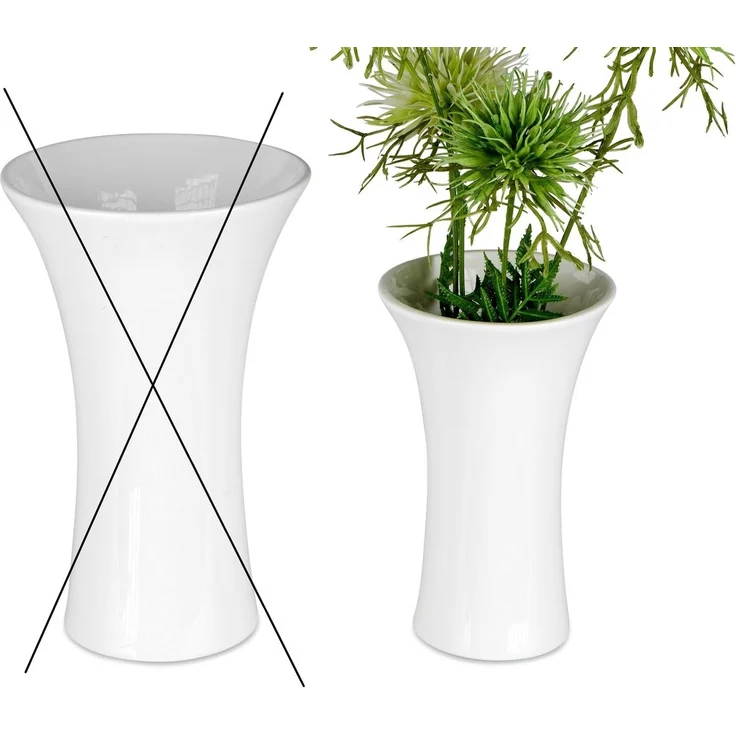 Sandra Rich Tischvase Vase weiß Tulip aus Porzellan, Ø 10,5 ca. 17 cm hoch, Blumenvase – Bild 3