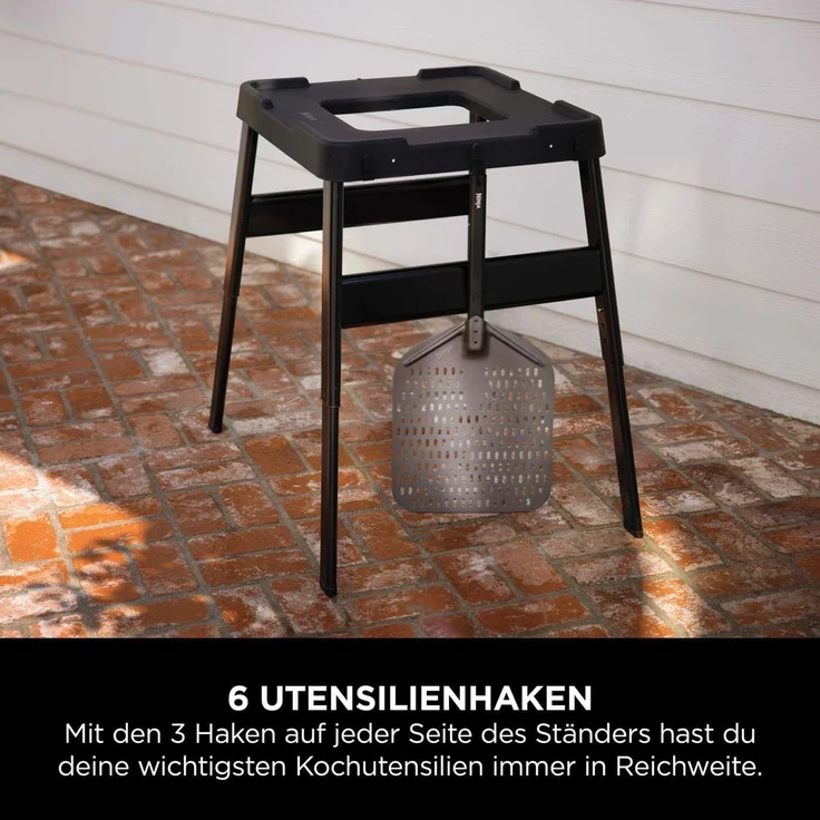 Ninja Woodfire höhenverstellbarer Ständer mit Seitentisch für Woodfire Elektrogrills, Stahl / Plastik Schwarz, 66 x 86 x 107 cm – Bild 2