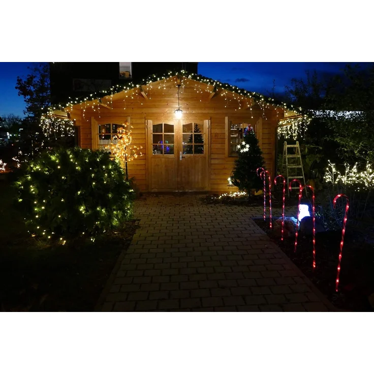 Gartenpirat LED-Lichterkette 6er-Set Zuckerrohrstab Zuckerstange Gartenstäbe Weihnachtsdeko außen – Bild 6