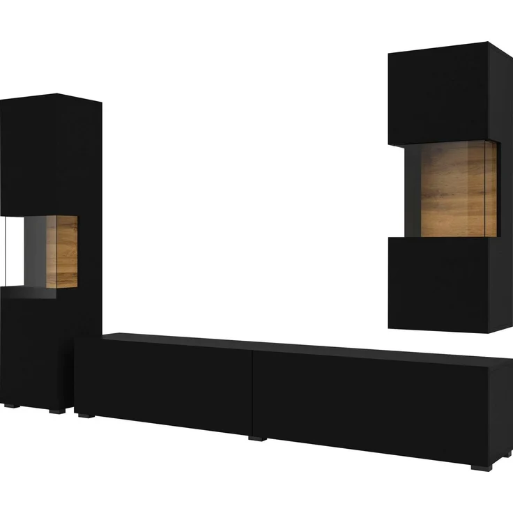 Home affaire Wohnwand Ava, Wohnzimmer-Set hängend/stehend montierbar, Vitrine, Lowboard, 3-tlg. – Bild 4