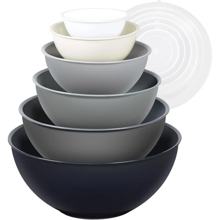 Greentainer 12-teiliges Salatschüssel Set mit Deckel, Stapelbare Rührschüssel