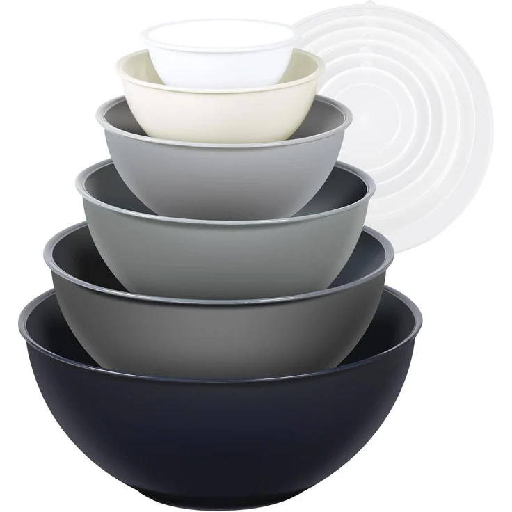 Greentainer 12-teiliges Salatschüssel Set mit Deckel, Stapelbare Rührschüssel – Bild 1
