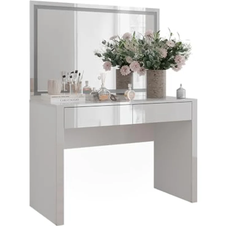 Vichy Schminktisch Annabelle, Weiss Hochglanz mit LED-Spiegel, 110 cm – Bild 5