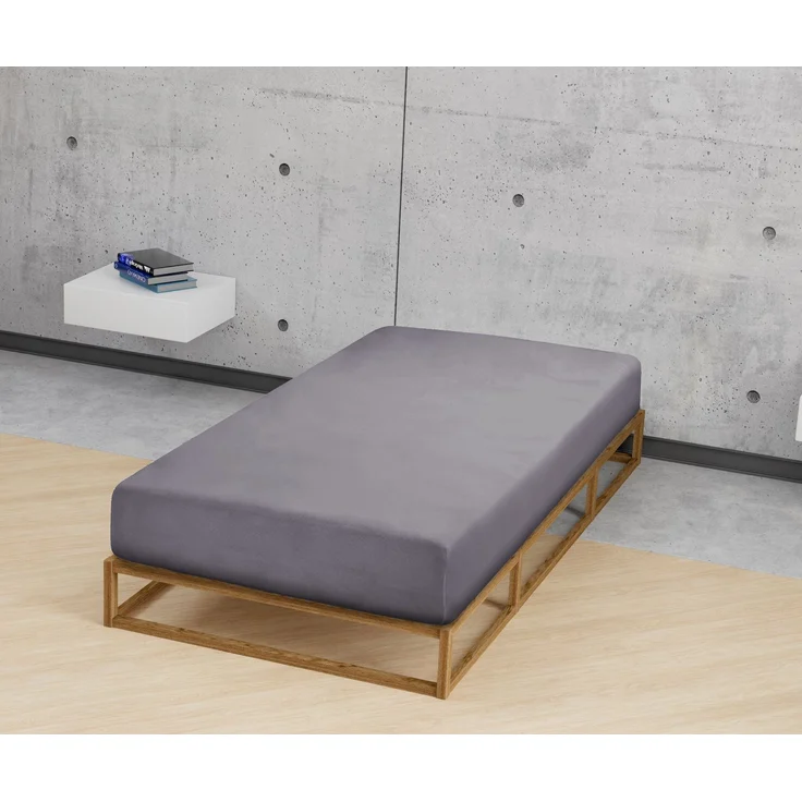 biberna Frottee-Stretch-Spannbetttuch 0012344, silbergrau, 1x 180x200 cm - 200x200 cm – Bild 3