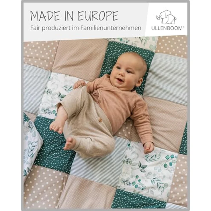 ULLENBOOM personalisierbare Krabbeldecke für Baby 140x140 cm - Dick & weich | Perfekt als Geschenk, Außenmaterial: 100% Baumwolle, OEKO-TEX zertifiziert, Made in EU, Schadstoffgeprüft, waschbar – Bild 5