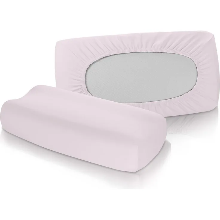 2 Stück Jersey Spannbezug für Nackenstützkissen Kissenbezug Vital Comfort S-1117 4040 rose'