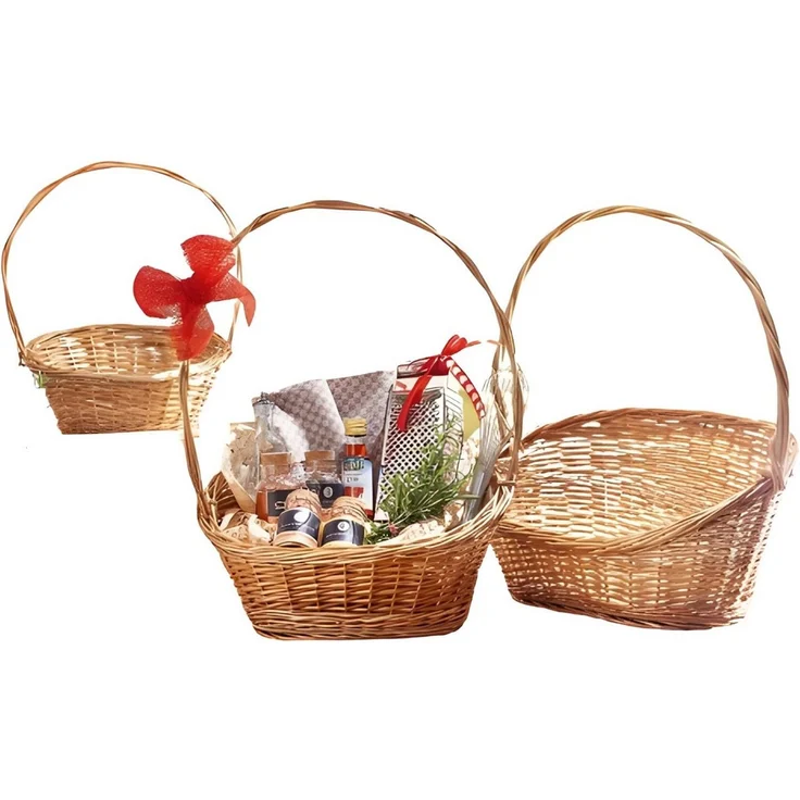 Dekoleidenschaft Geschenkbox Präsentkorb "Natur" aus Weide in 3 Größen, Geschenkkorb leer (1 St), Henkelkorb, Weidenkorb – Bild 5
