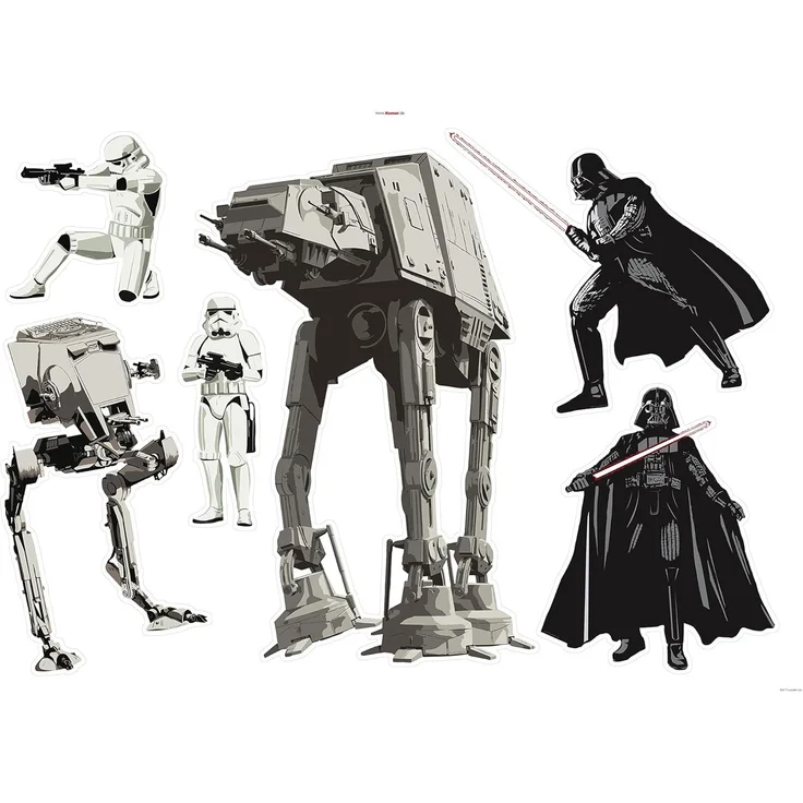 Komar Star Wars Wandtattoo Star Wars Doomed - 100x70 cm (Breite x Höhe) - 6 Teile - Darth Vader, Deco-Sticker, Wandaufkleber, Wandsticker, Wanddeko, Kinderzimmer - 14739h – Bild 2