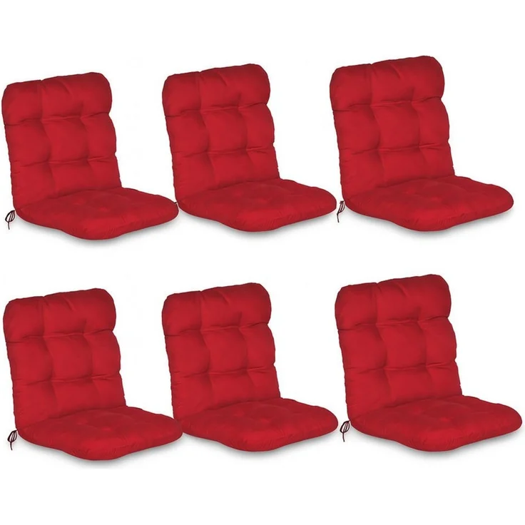 Beautissu Sitzauflage 6er Set Niedriglehner Auflagen Set Flair NL, 100x50x8cm, Rot, 6er Sitzkissen Niederlehner, Sitzpolster Gartenstuhl & Gartenmöbel – Bild 1