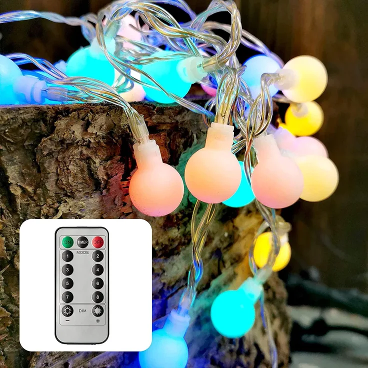 Hellum LED-Kugel-Lichterkette 50-flg, bunt 523447
