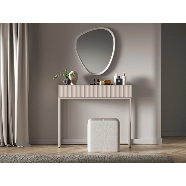 Selsey 'Derriva' Schminktisch mit Schublade, hellbeige, ca. 78 x 92 x 40 cm – Bild 2