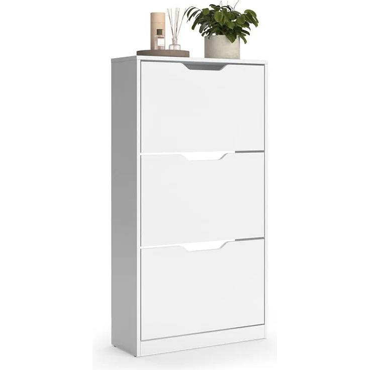 Schuhkipper Luca Weiß 59 x 111.5 cm mit 3 Kippfächern Vicco – Bild 6